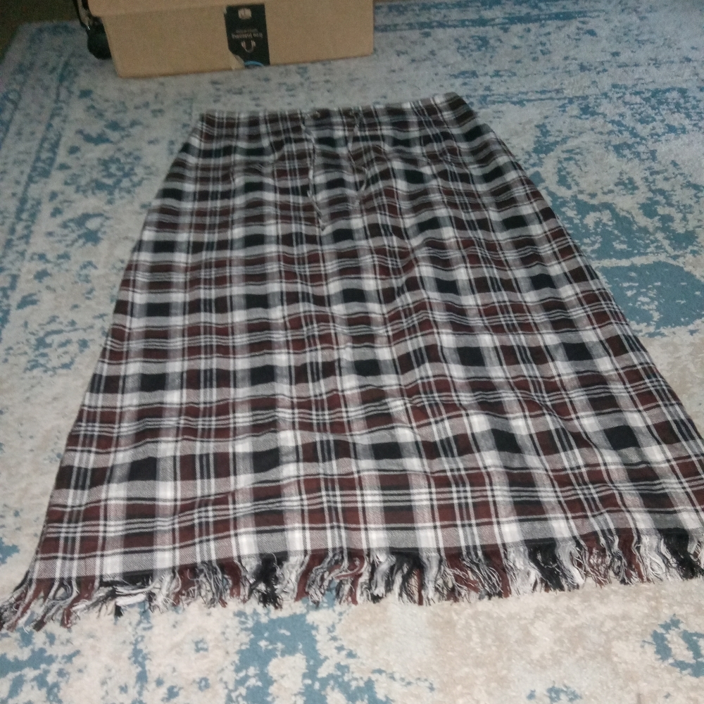Original TY Wear plaid skirt with fringe, size 16